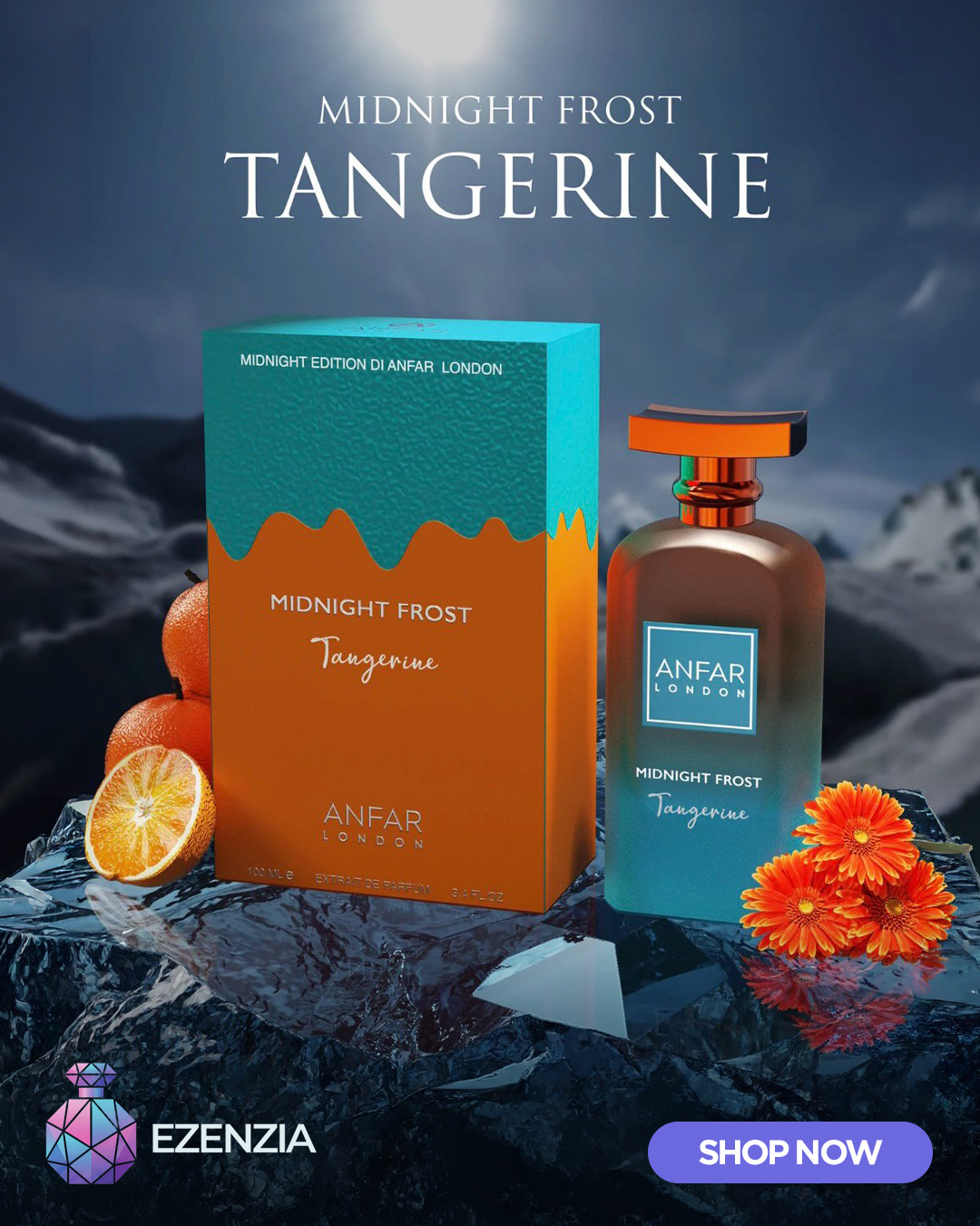 Ezenzia Facebook ad: Anfar London Midnight Frost Tangerine Extrait De Parfum