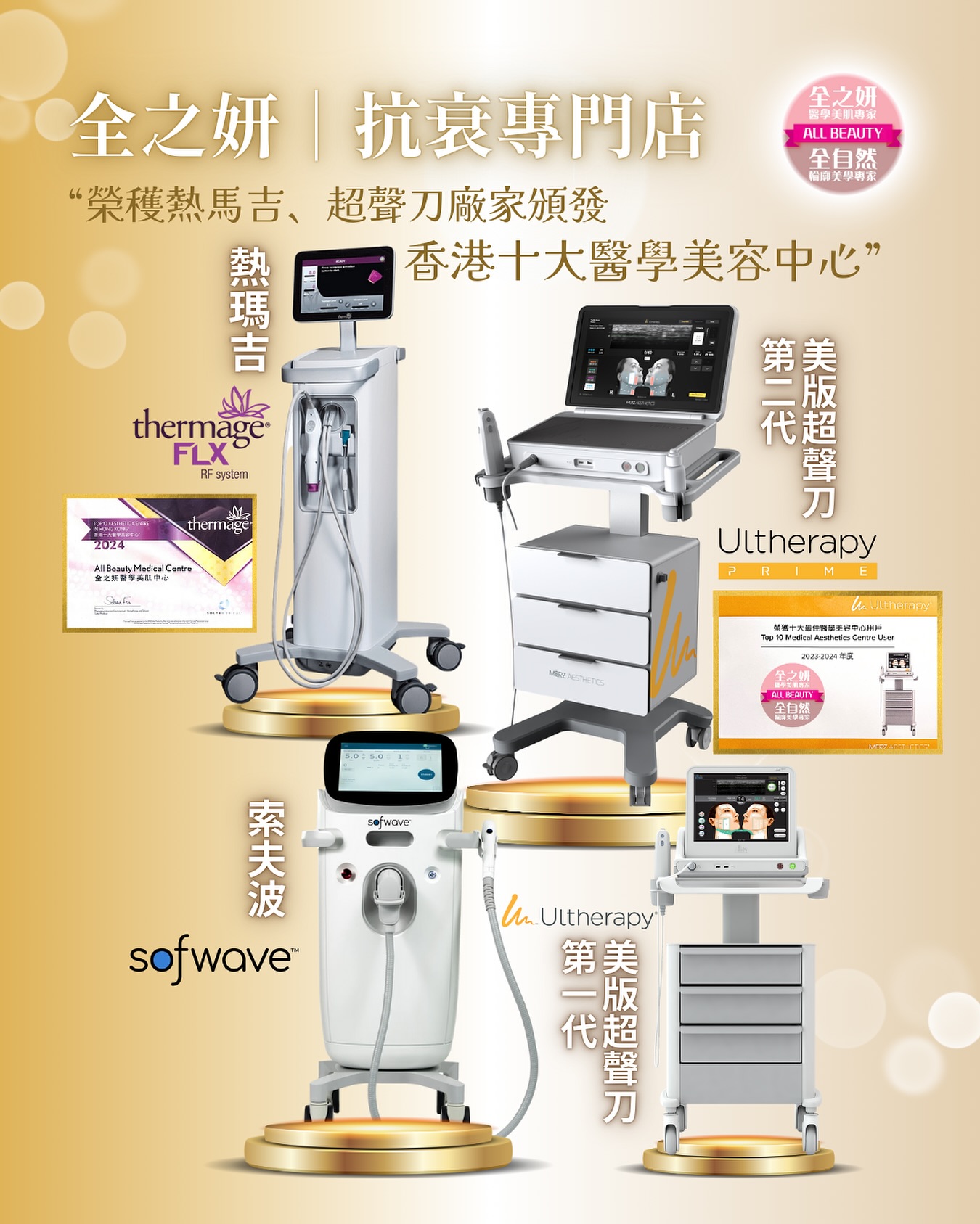 全之妍醫學美肌中心 All Beauty Facebook ad: 抗衰凍齡女神的秘密 就在香港醫美十大中心!