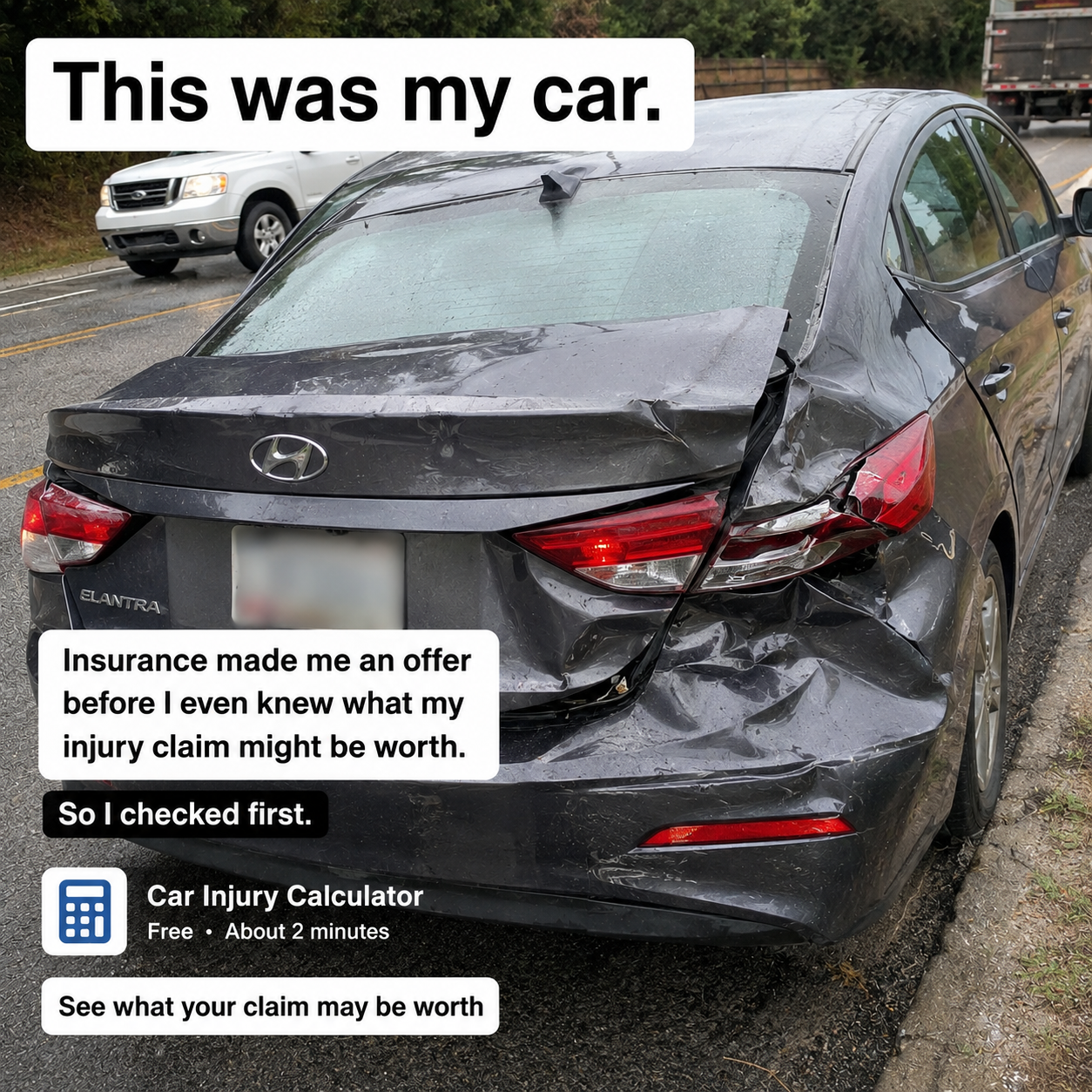 Car Injury Calculator Facebook ad