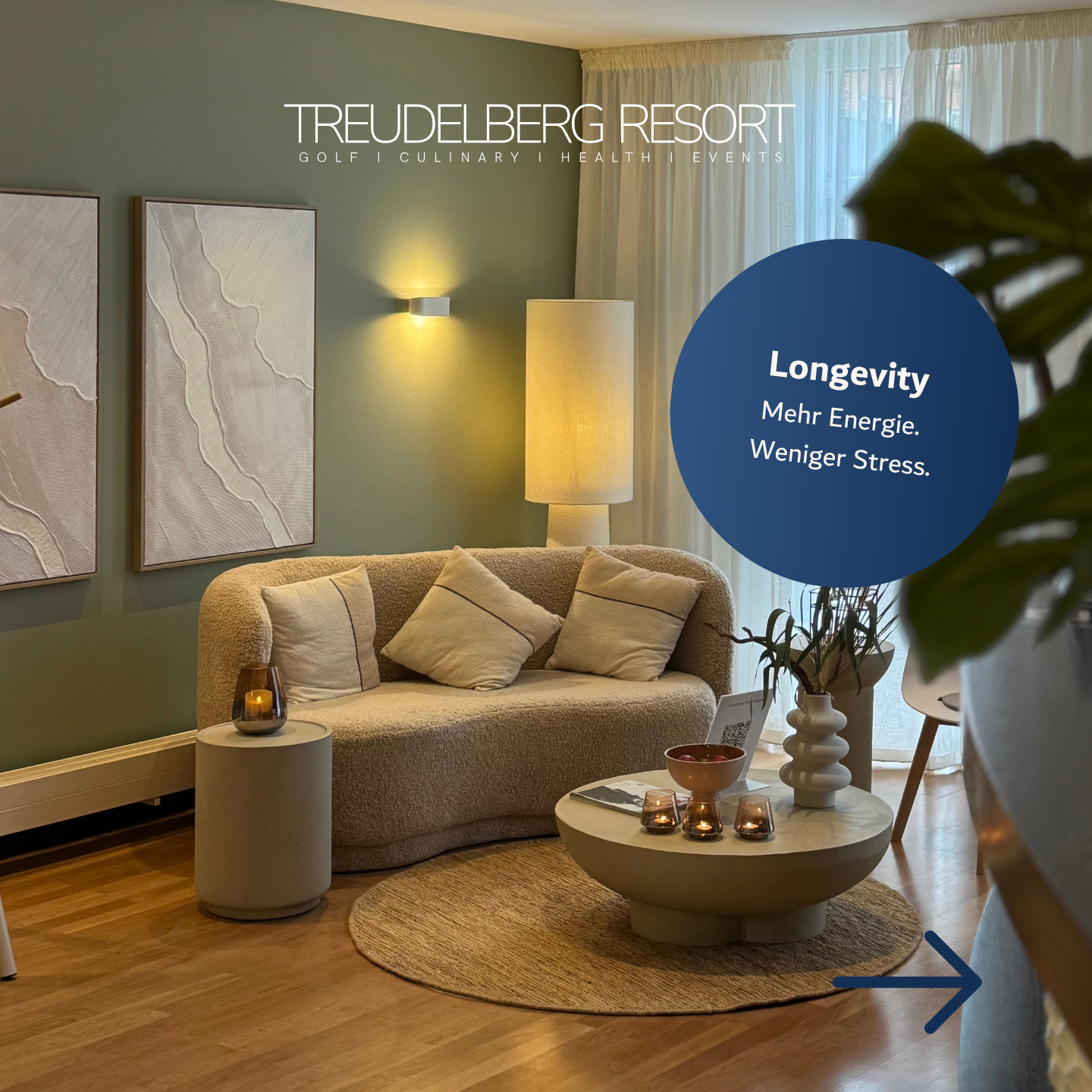 Treudelberg Resort Hamburg Facebook ad: Wellness next level: Cryo, Licht, O₂ & Flow…