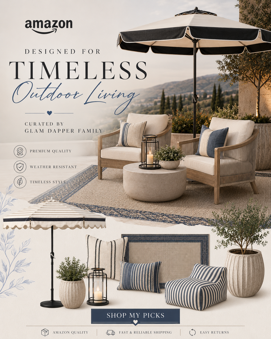 Glam Dapper Family Facebook ad: Amazon Outdoor Finds