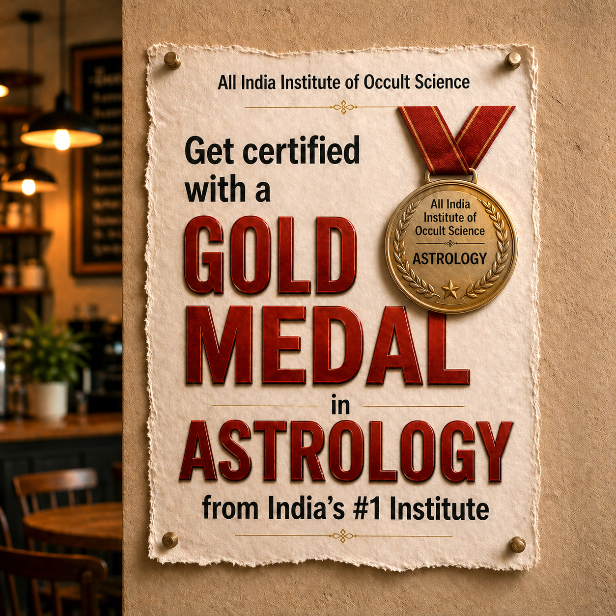 All India Institute of Occult Science Facebook ad: Gold Medal Astrology Course