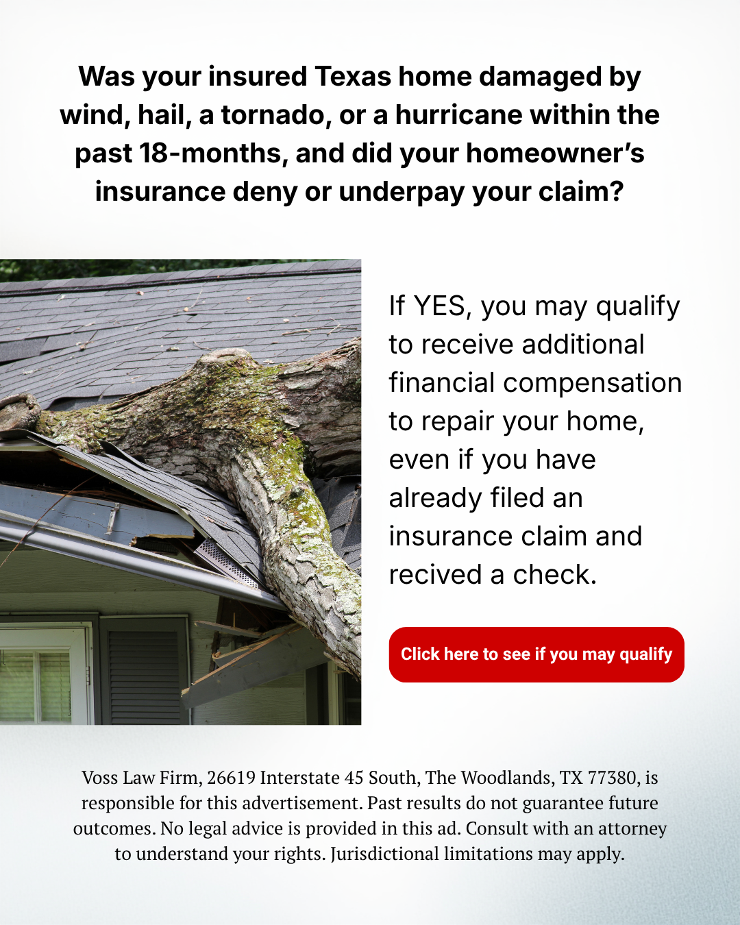 The Geisheker Group, Inc. Facebook ad: Denied Storm Damage Claim? Get a Free Claim Review
