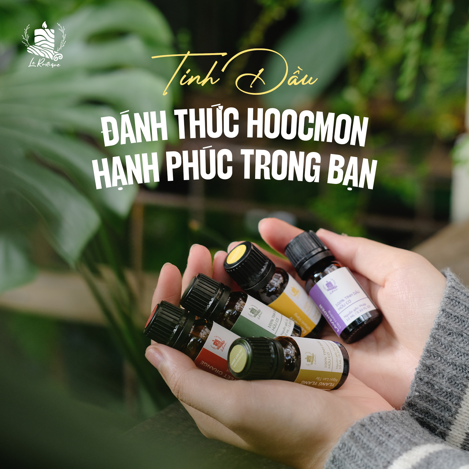 Le Rustique Vietnam Facebook ad: TINH DẦU, KÍCH HOẠT HOOCMON HẠNH PHÚC TỰ…