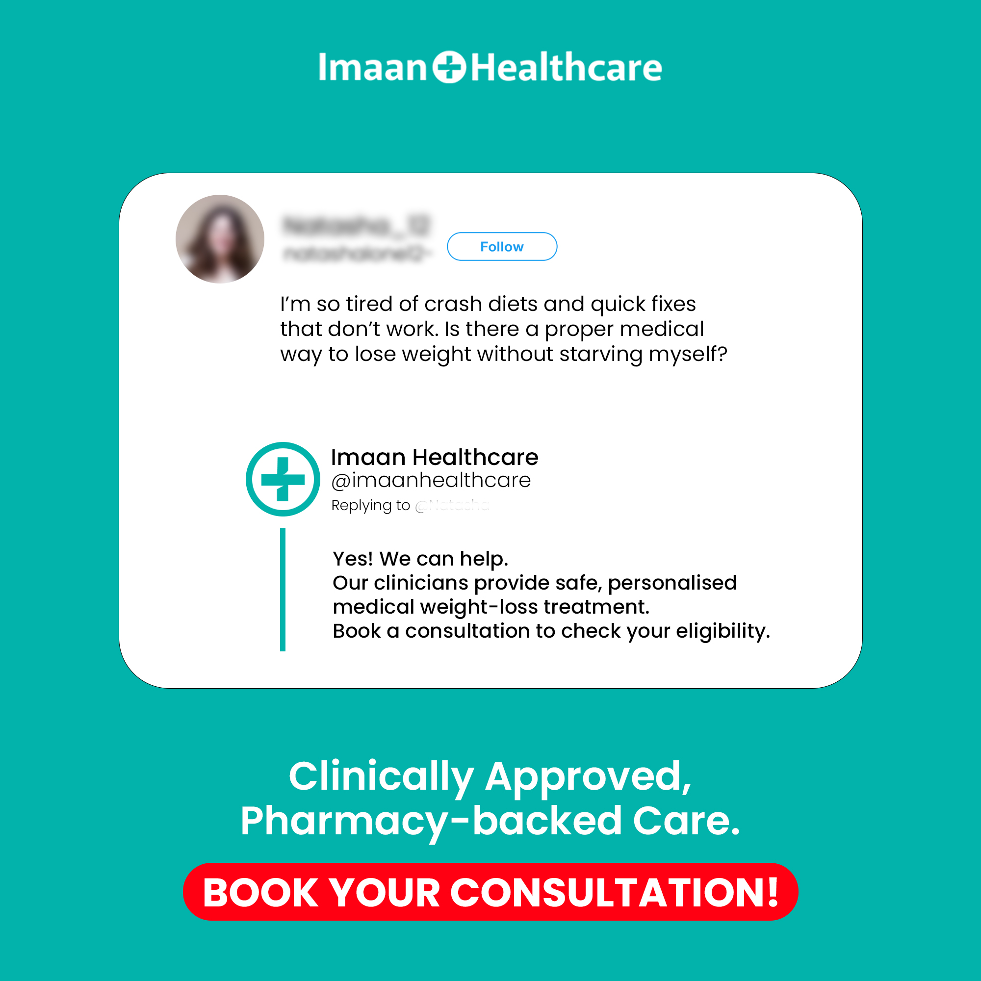Imaan Healthcare Facebook ad: Check Your Eligibility