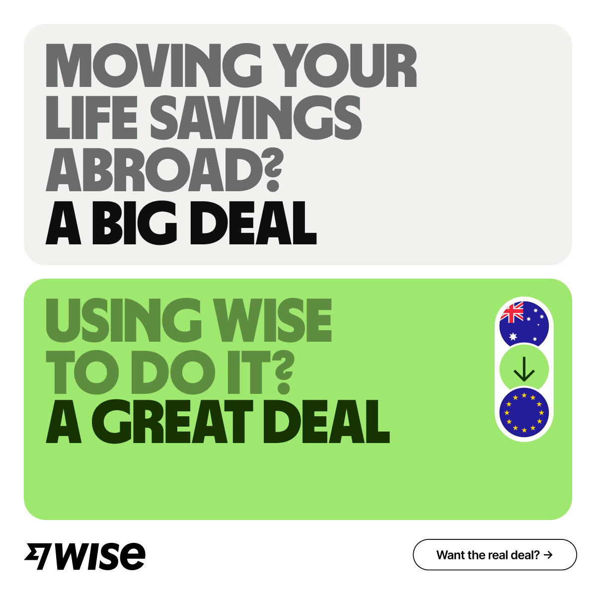 Wise Facebook ad