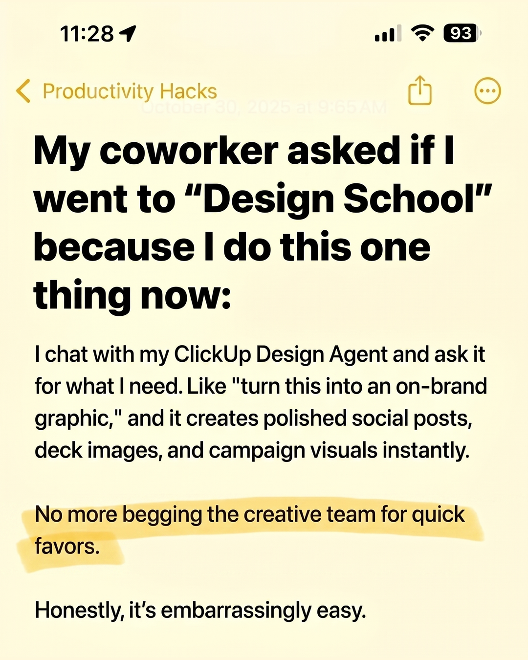 ClickUp Facebook ad