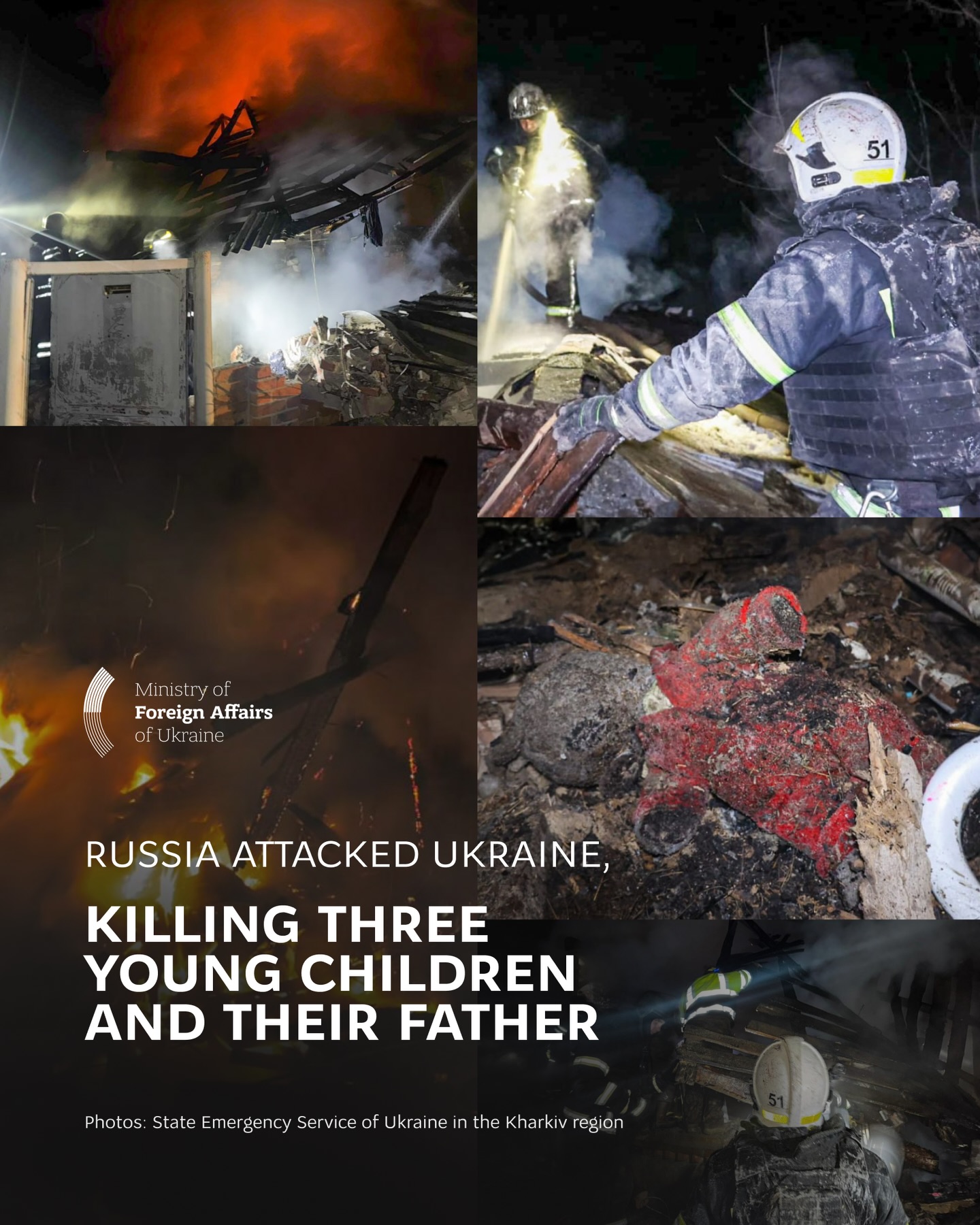 Ministry of Foreign Affairs of Ukraine Facebook ad: Russian Drone Strike Kills Three Children and Father in…