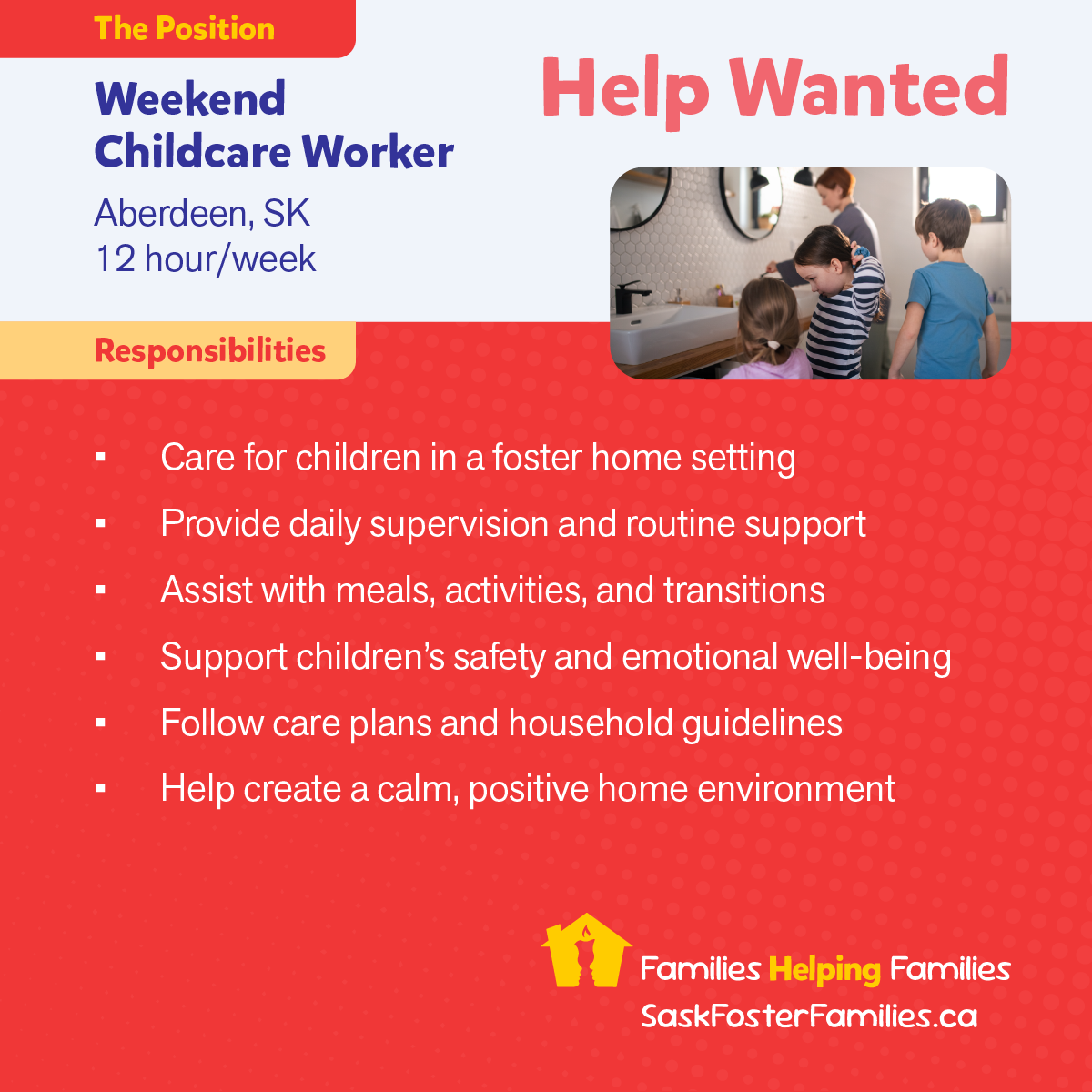 Saskatchewan Foster Families Association Facebook ad