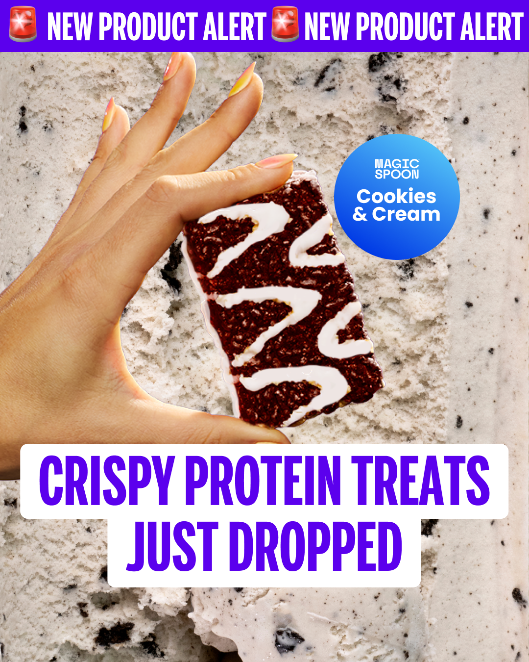 Magic Spoon Cereal Facebook ad: Limited Edition: Cookies & Cream + Cookie Dough