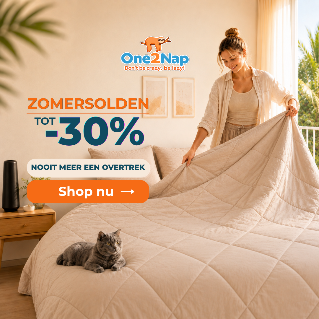 One2Nap Facebook ad: Hoesloze dekbedden van One2Nap, nu in SOLDEN tot -30%
