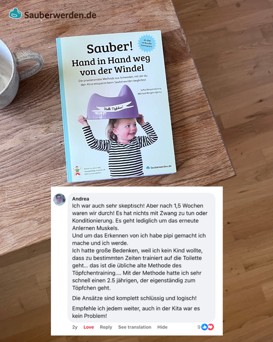 Sauberwerden.de Facebook ad: Erst skeptisch. Dann überrascht.