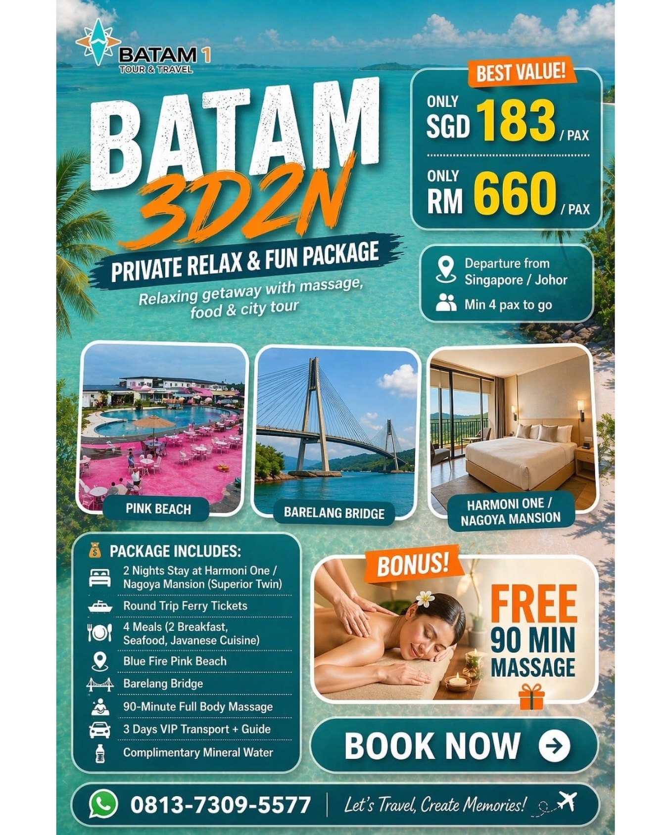 Batam One · 巴淡壹站式旅行 Facebook ad: Just pack your bag & GO