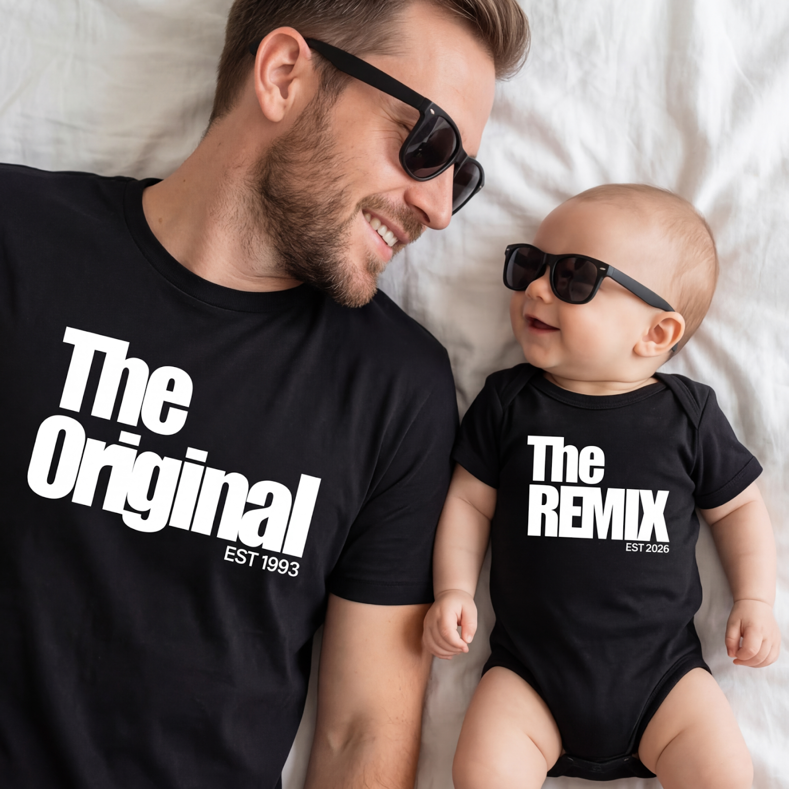 Bo & Birdie Facebook ad: The matching set for dad and baby