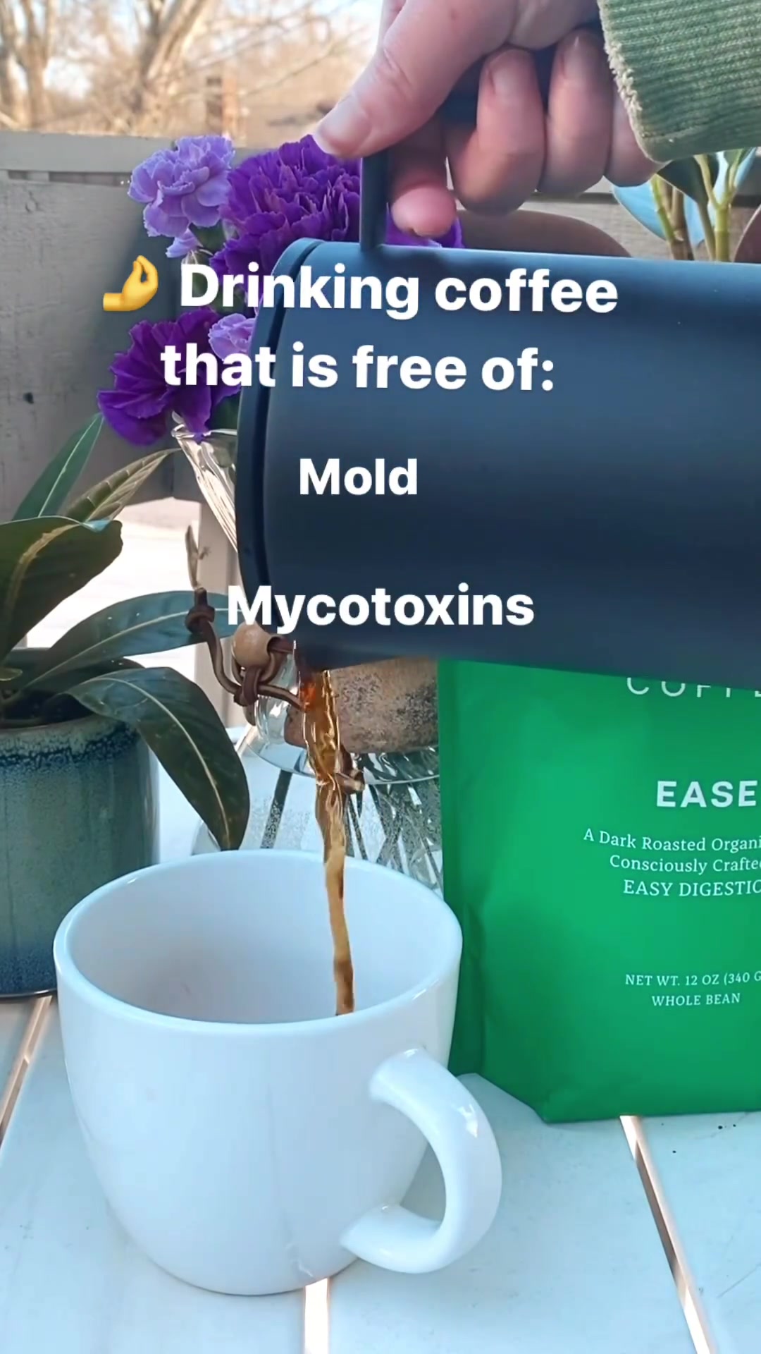 Purity Coffee Facebook ad: Mold + Mycotoxin Free Organic Coffee