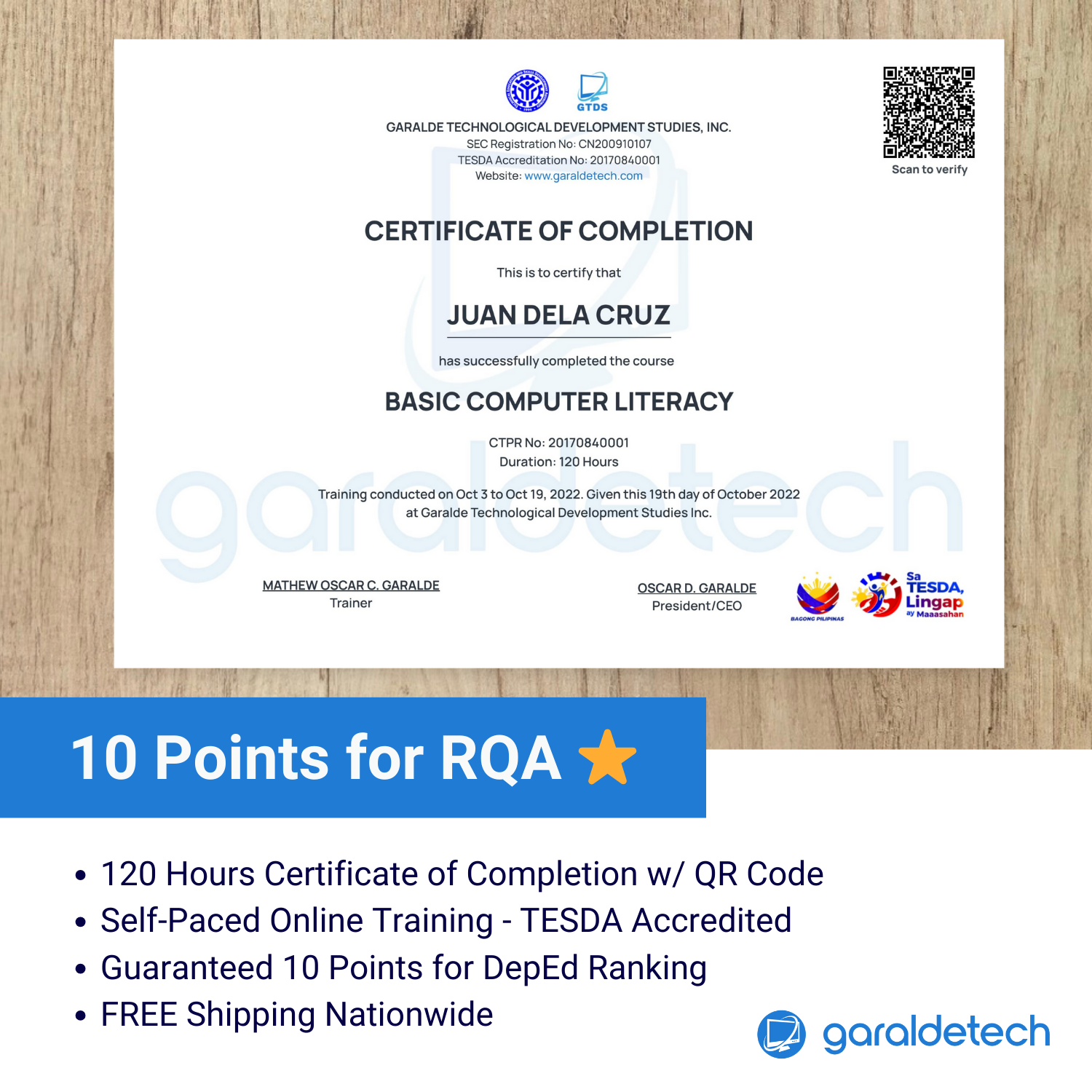 GaraldeTech - TESDA Accredited, Deped Ranking, Promotions Facebook ad