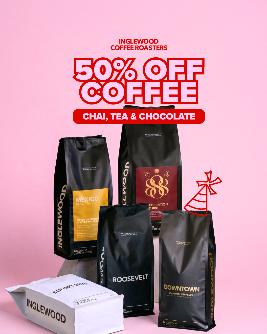 Inglewood Coffee Roasters Facebook ad from Mar 8, 2026