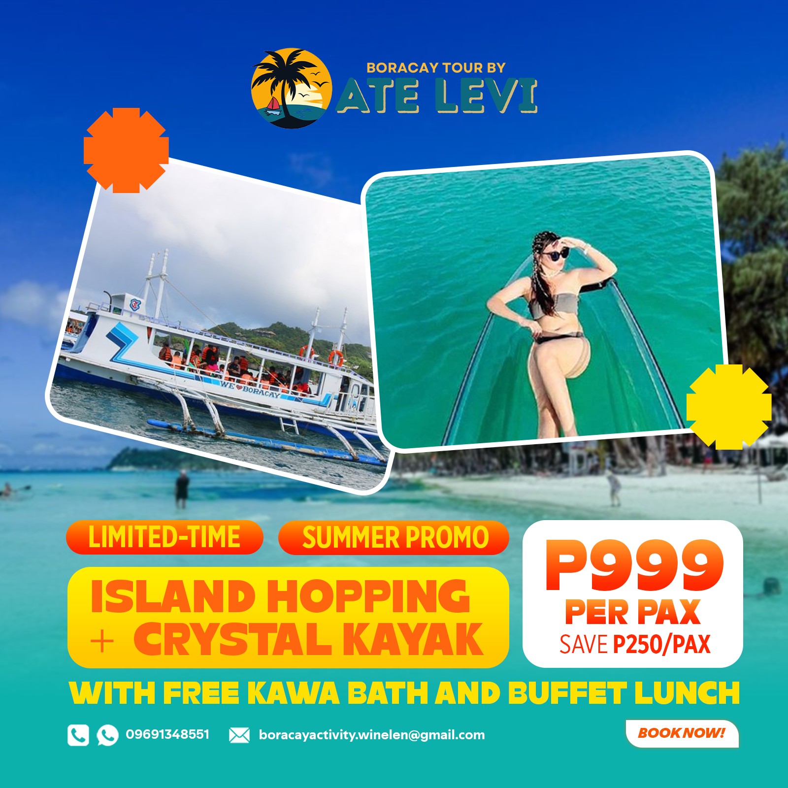 Boracay Tours by Ate levi Facebook ad