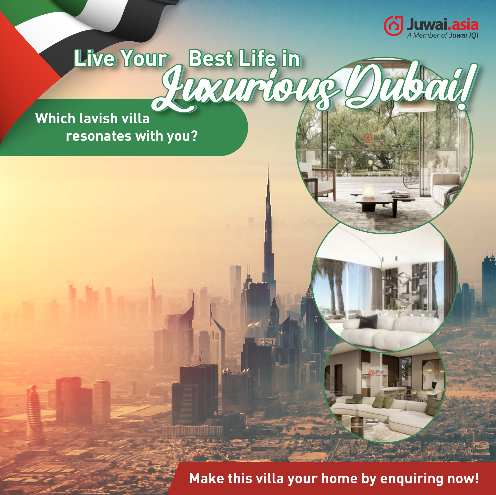 Juwai.Asia Facebook ad: Dubai Dreams Come True: Invest in Your Dream House Now!