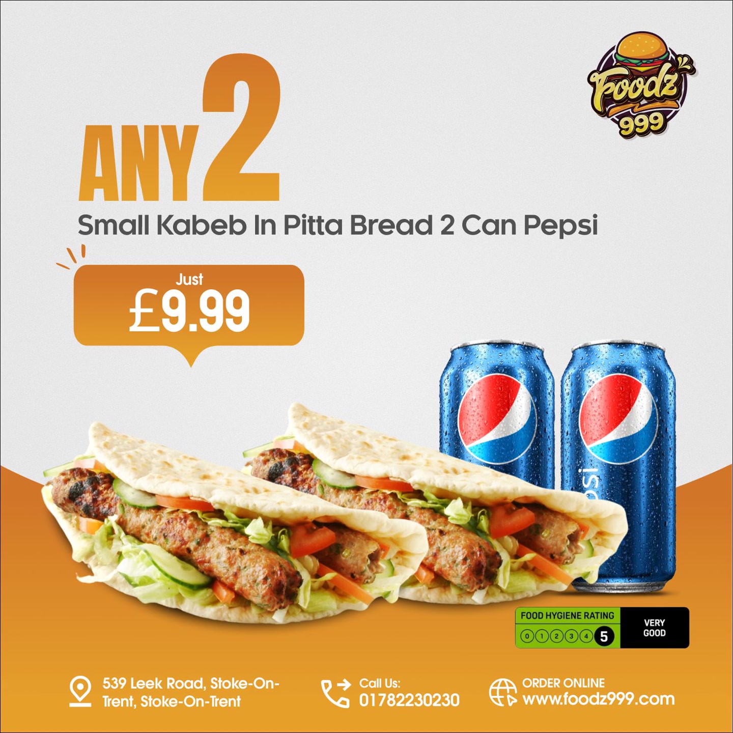Foodz 999 Facebook ad: KEBAB DEAL YOU CAN’T MISS!