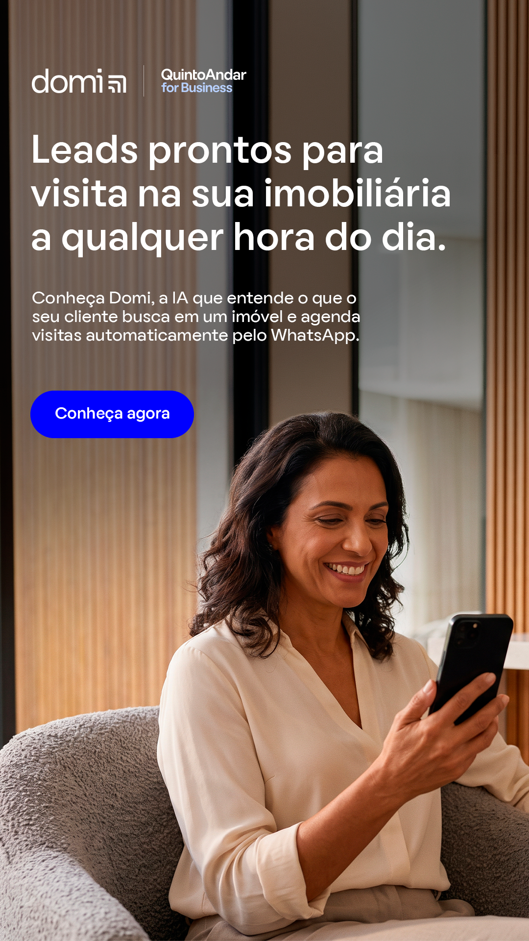 QuintoAndar Facebook ad: IA para imobiliárias