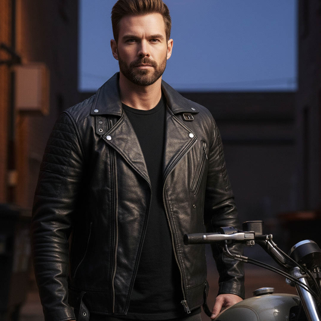 Milwaukee Motorcycle Clothing Company Facebook ad: Luxury Leather crafted for comfort, built to last.