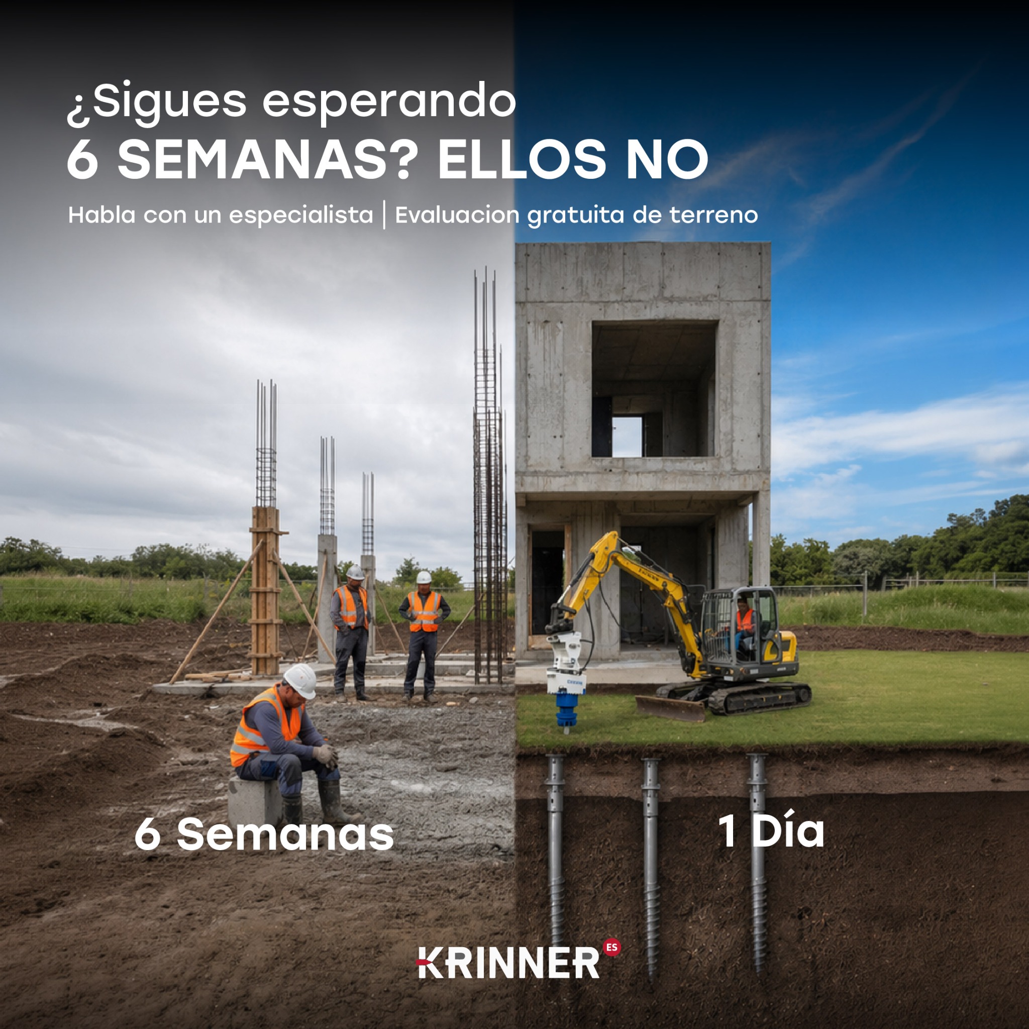 Krinner Panama Facebook ad: ¿Tienes un proyecto que necesita cimentación rápida…