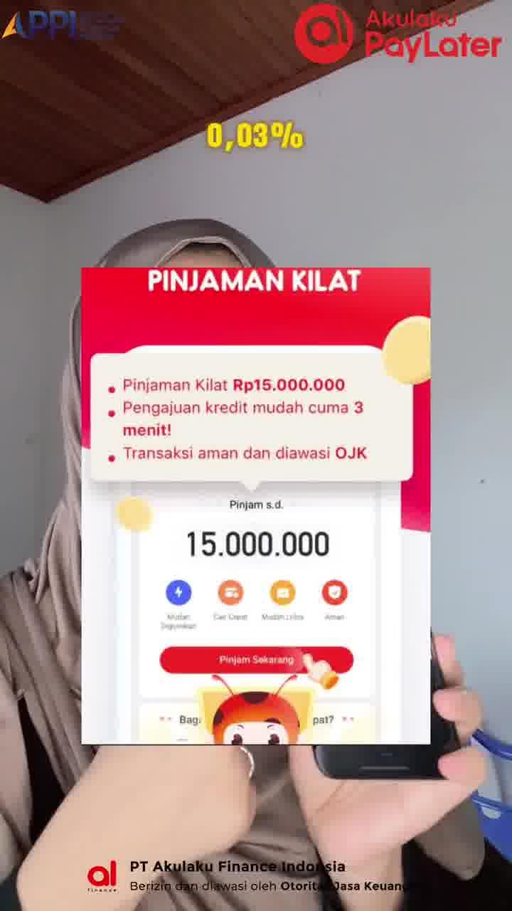 Akulaku Indonesia Facebook ad: DP Mulai Rp 0K+Diskon s/d 1500K+Gratis Ongkir!