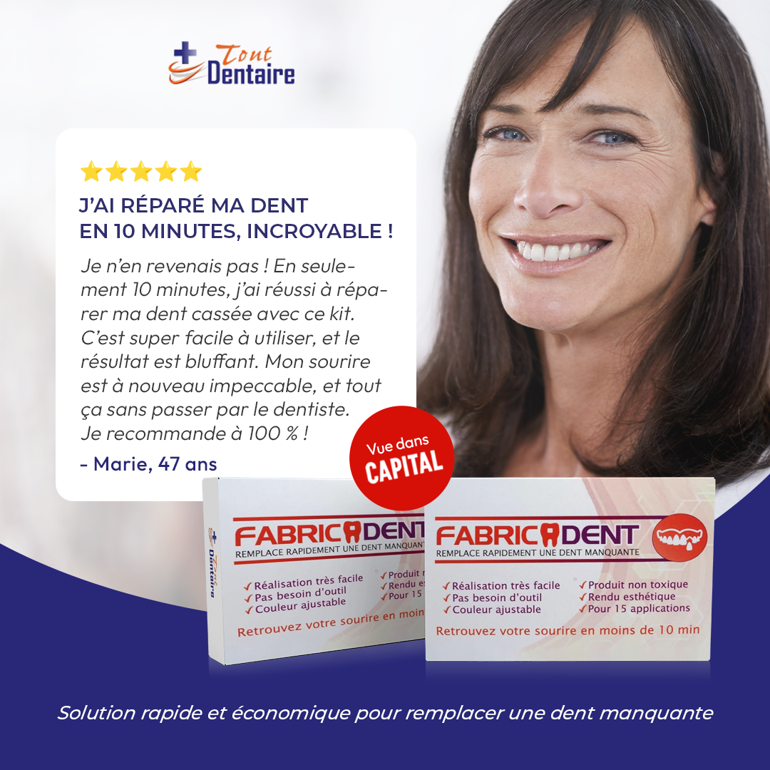 Tout Dentaire Facebook ad: Réparez votre sourire en quelques minutes!