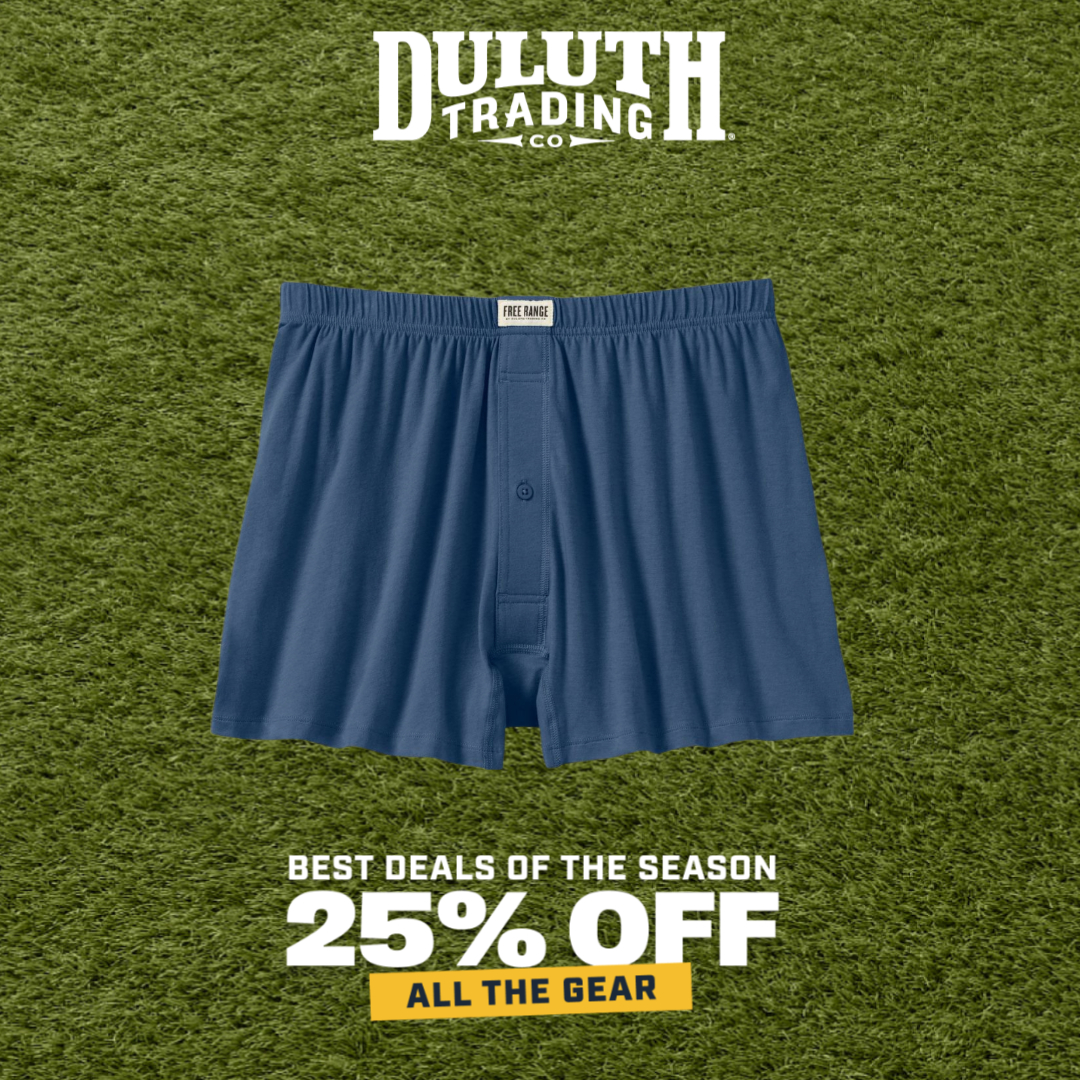 Duluth Trading Company Facebook ad: When temps are threatening to pop the thermometer…