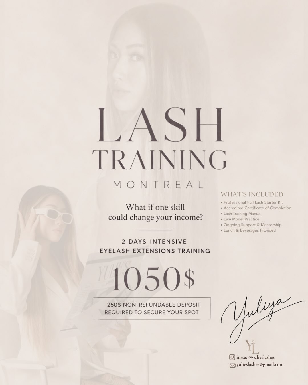 yulieslashes Facebook ad: From Beginner to Certified Lash Artist in just…