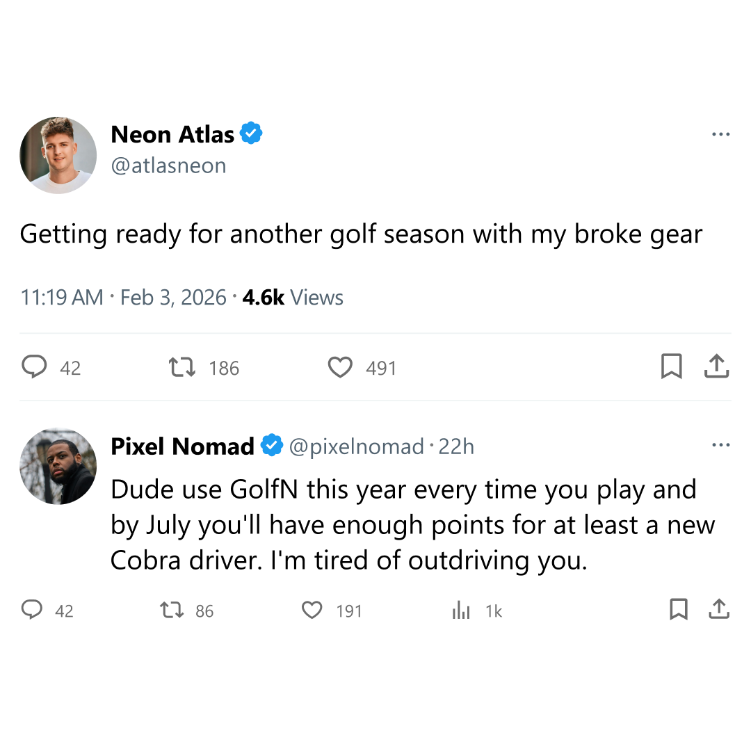 GolfN Facebook ad: Earn Points Every Time You Play
