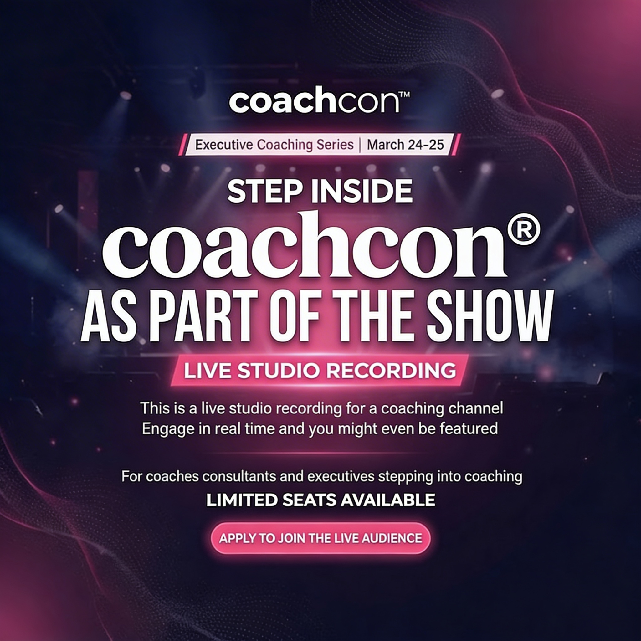 Coachcon: The Business of Coaching Facebook ad: Coaches Who Grow Fastest Are Already in This Room.