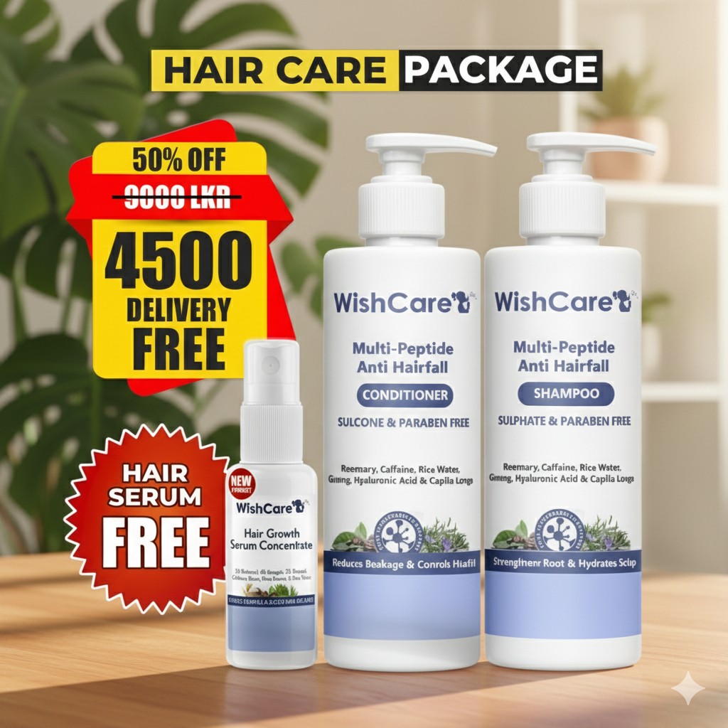 WishCare Sri Lanka Facebook ad: 𝟓𝟎% 𝐃𝐢𝐬𝐜𝐨𝐮𝐧𝐭 මිල අඩු කලා