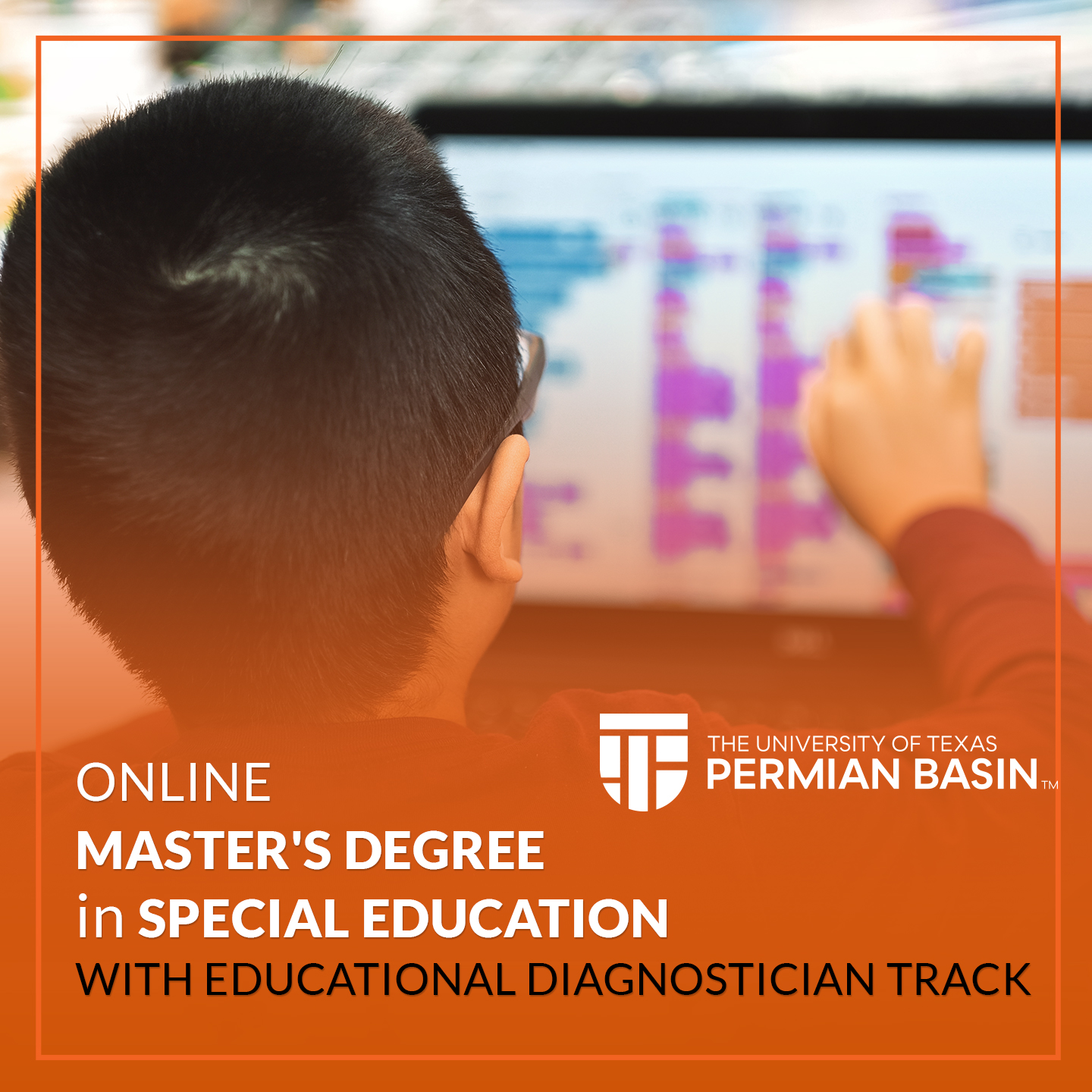 UTPB Online Graduate Programs Facebook ad: Transform Education with AI