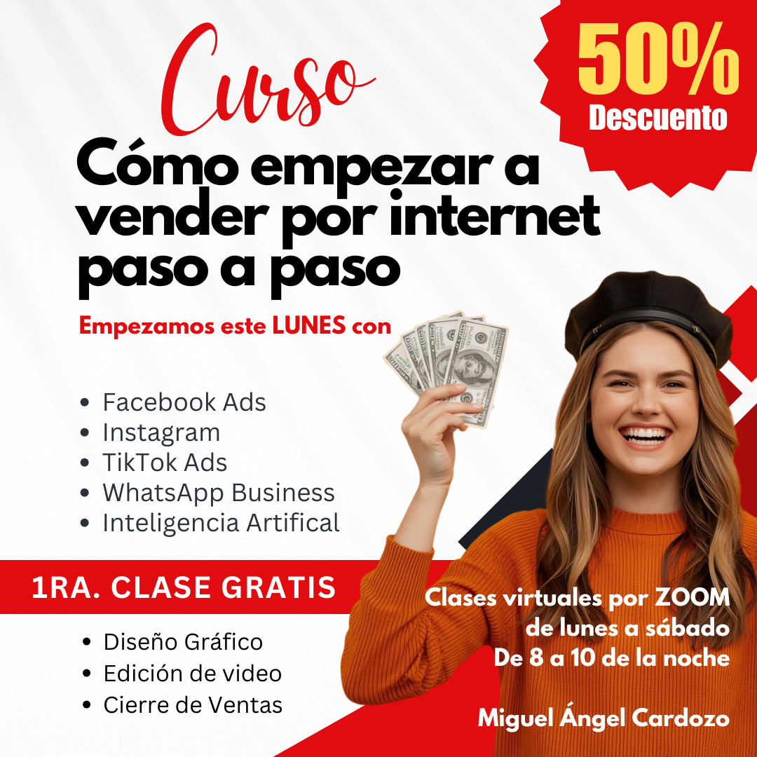 Miguel Ángel Cardozo exxito21 Facebook ad: CLASES EN VIVO POR ZOOM