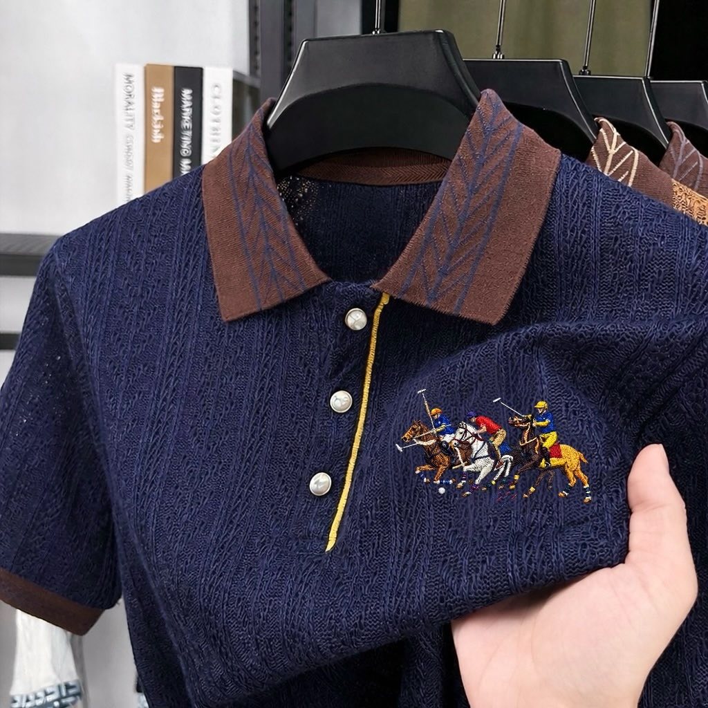 Men's store Facebook ad: ເສື້ອໂປໂລຜູ້ຊາຍພຣີມຽມທີ່ມີລາຍປັກຮູບມ້າ - HOT 2026…