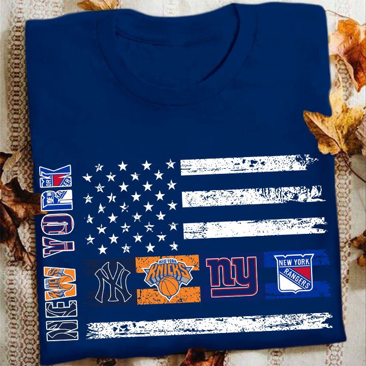 Sport Fans Facebook ad: New York Sports American Flag Fan T-Shirt