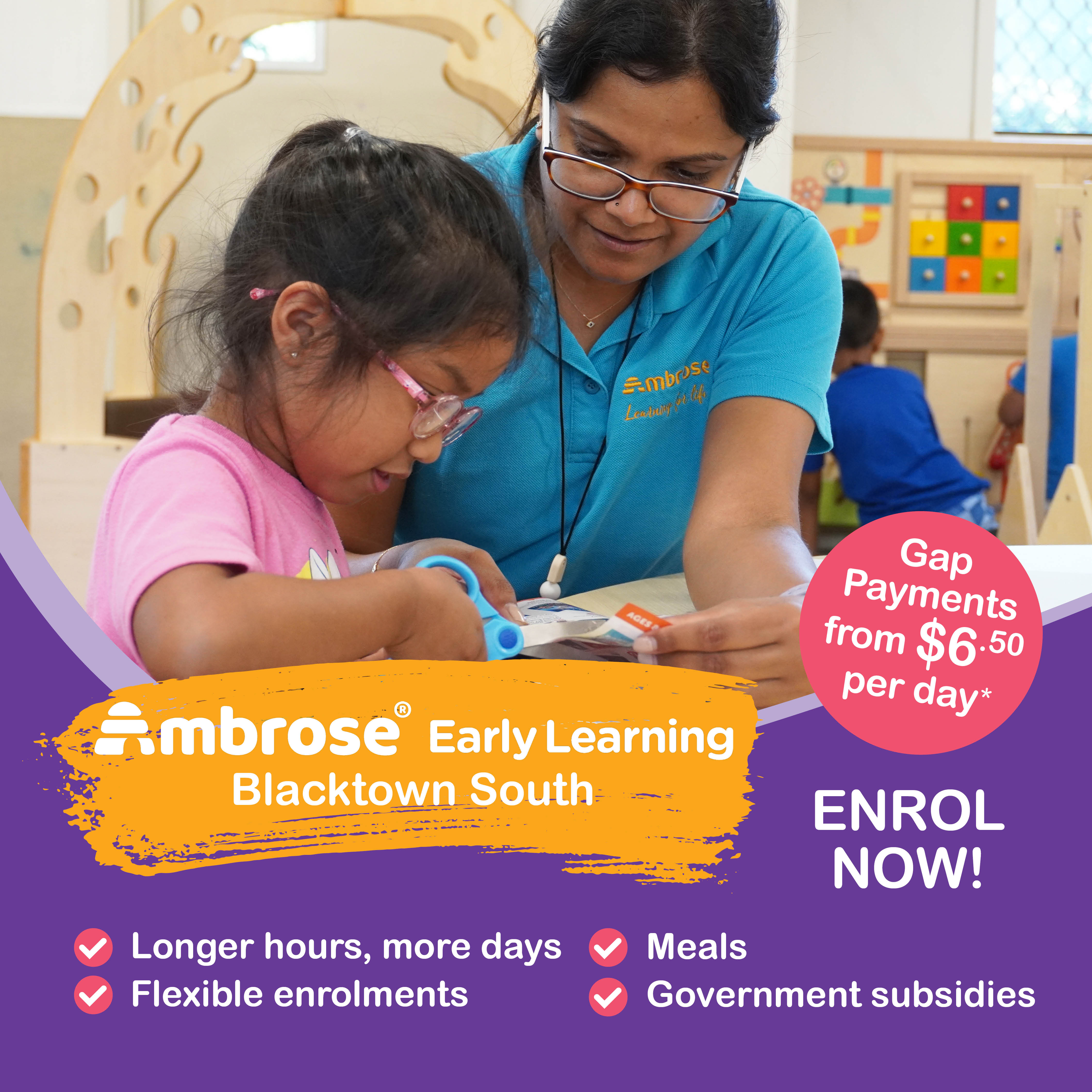 Ambrose Early Learning And Care Facebook ad: Early Learning Blacktown