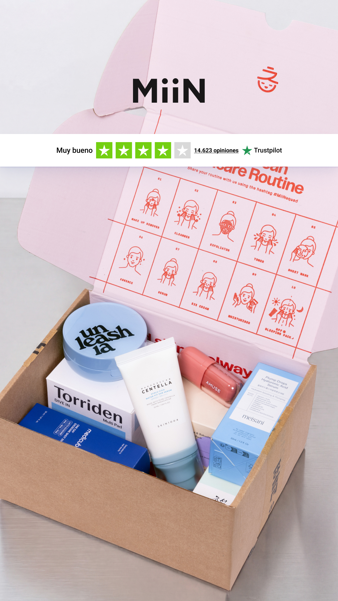 MiiN Korean Cosmetics Facebook ad: ¡Hazte con ellos con solo un clic!