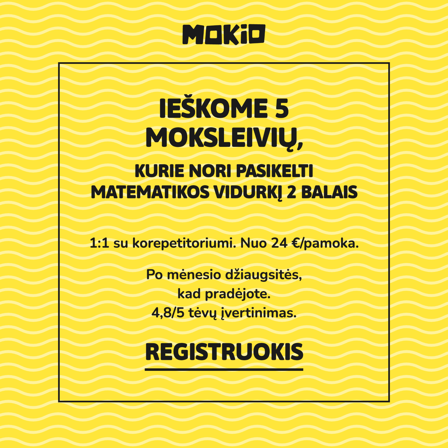 MOKIO Facebook ad: DABAR -50% pirmai pamokai