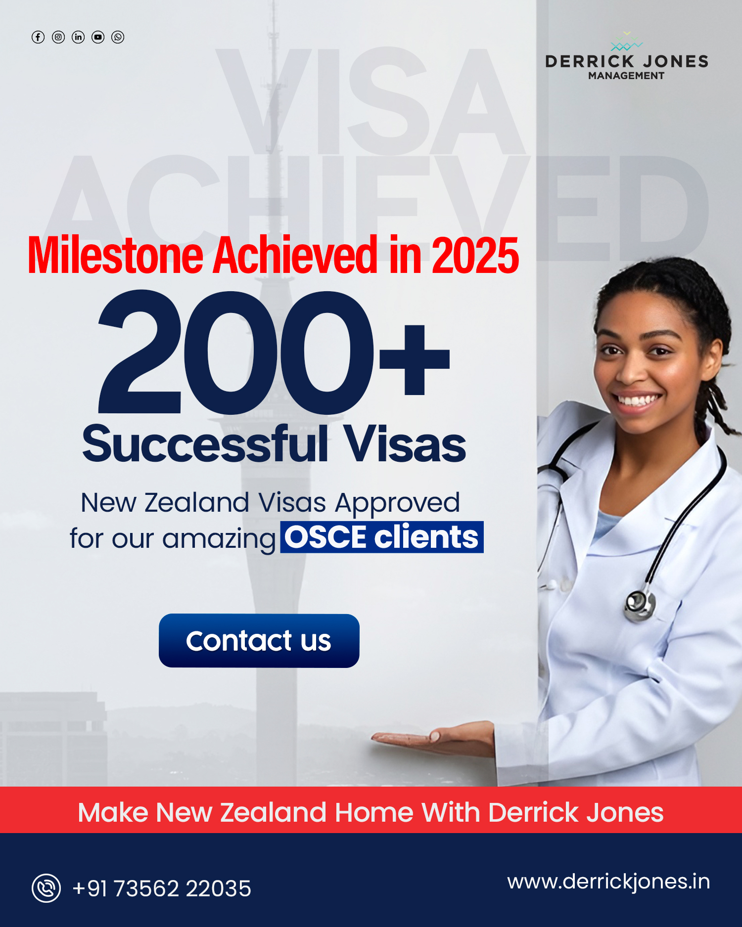 Derrick Jones Management Ltd. Study Abroad and Migration Consultancy Facebook ad from Feb 5, 2026