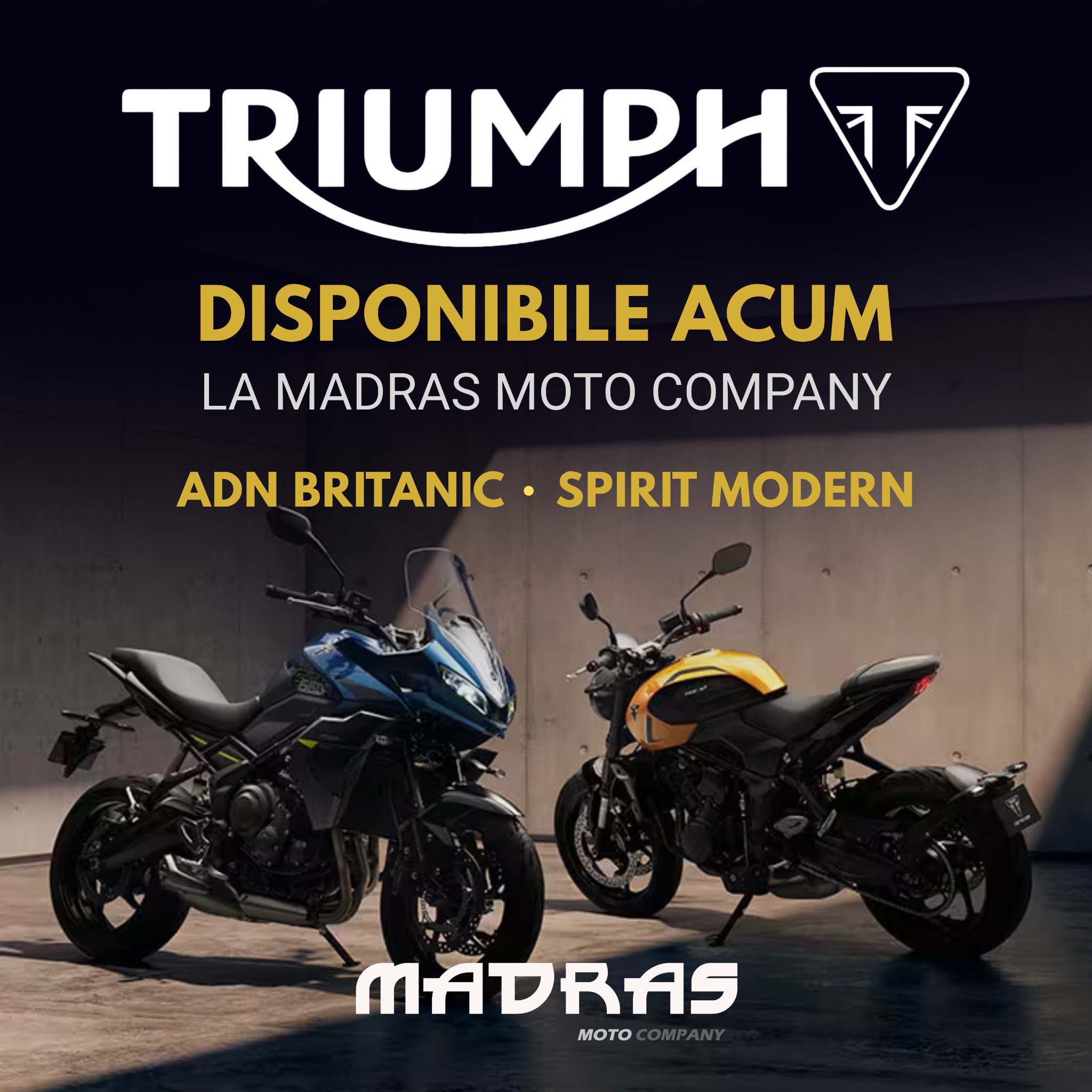 Madras Moto Company Facebook ad: De la roadstere agresive și modele adventure până…