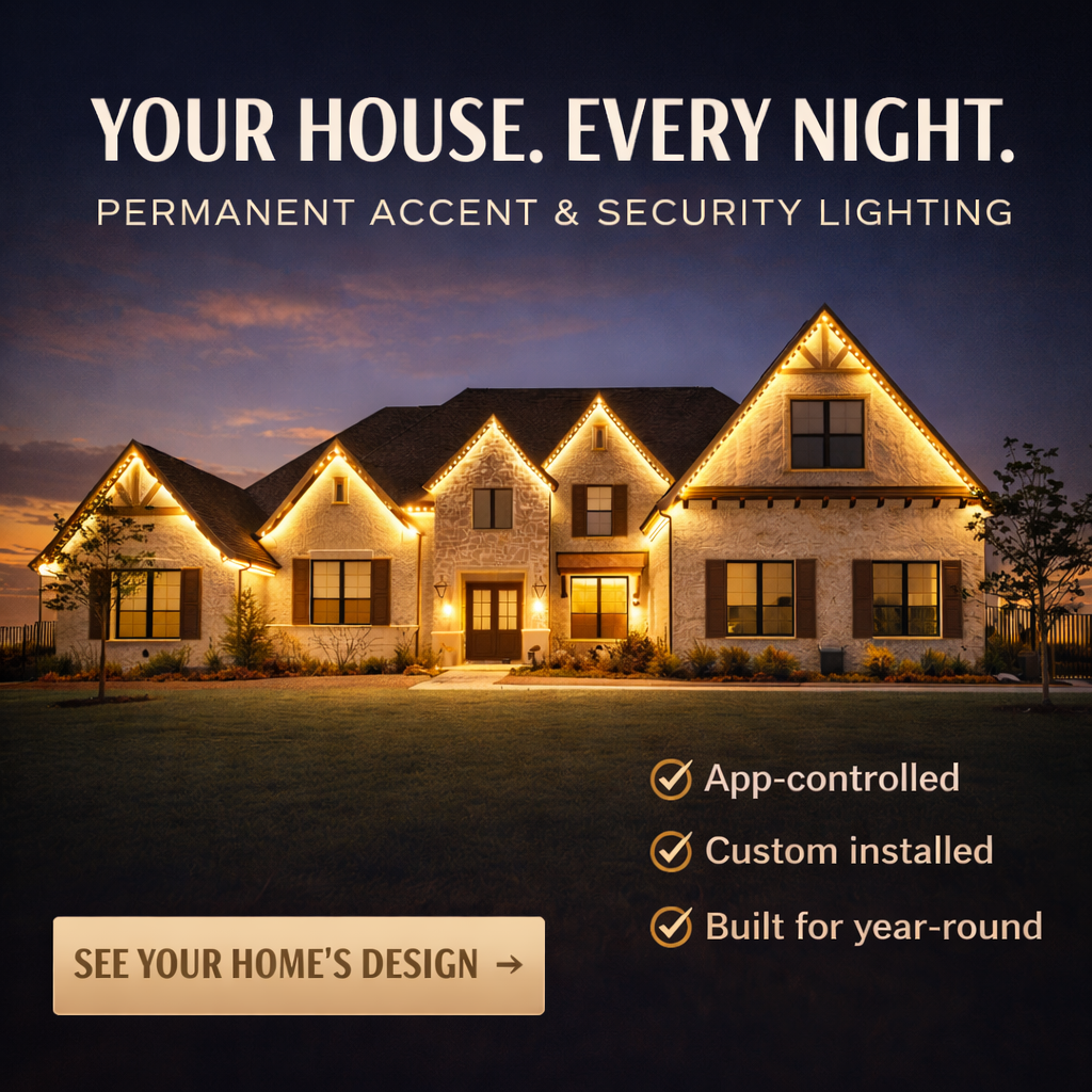 Nightglow Lighting Facebook ad: Installed once. Enjoyed every night.