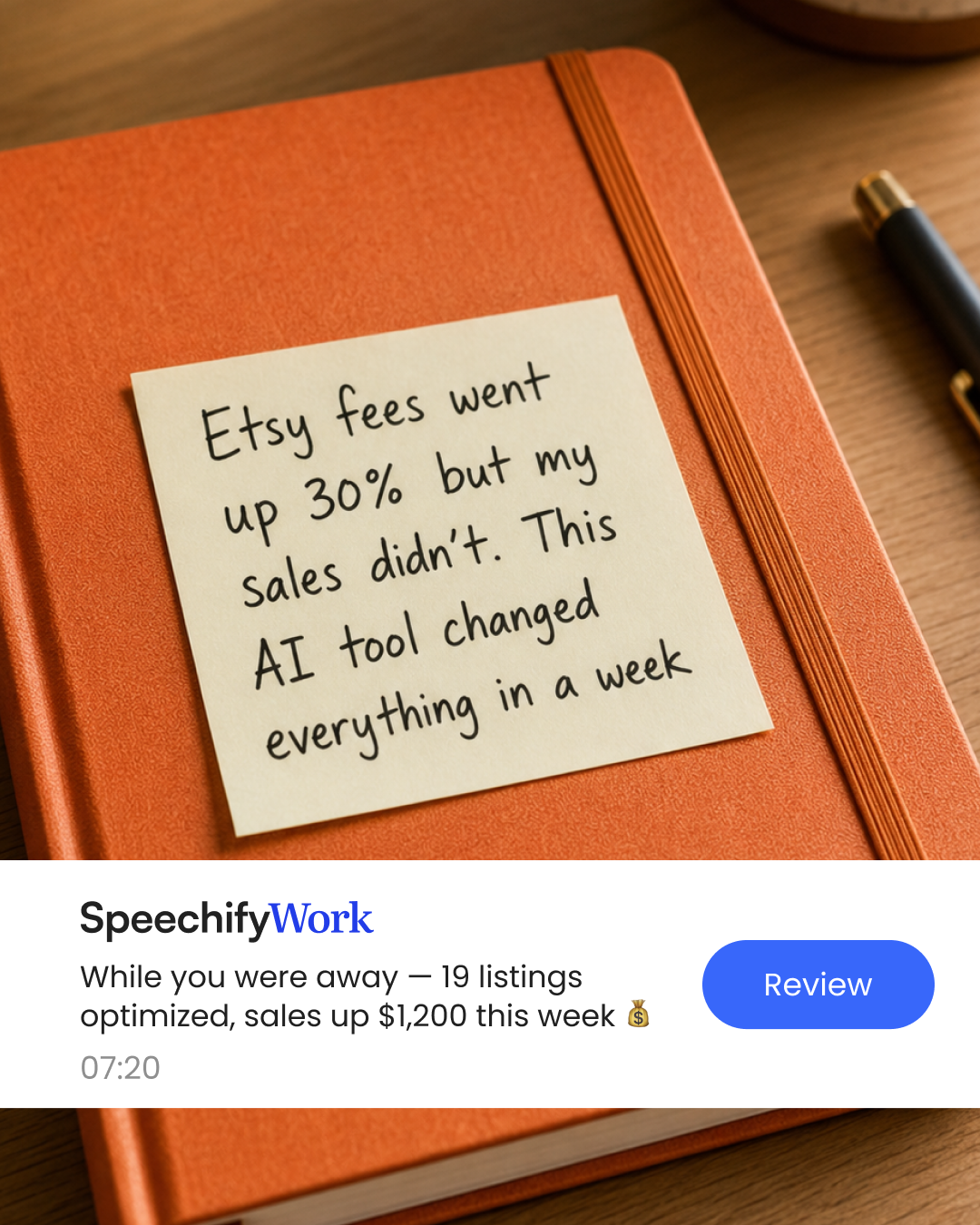 Speechify Facebook ad