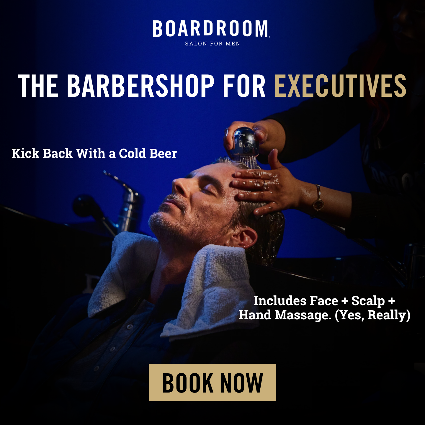 Boardroom Salon For Men Facebook ad from Mar 5, 2026