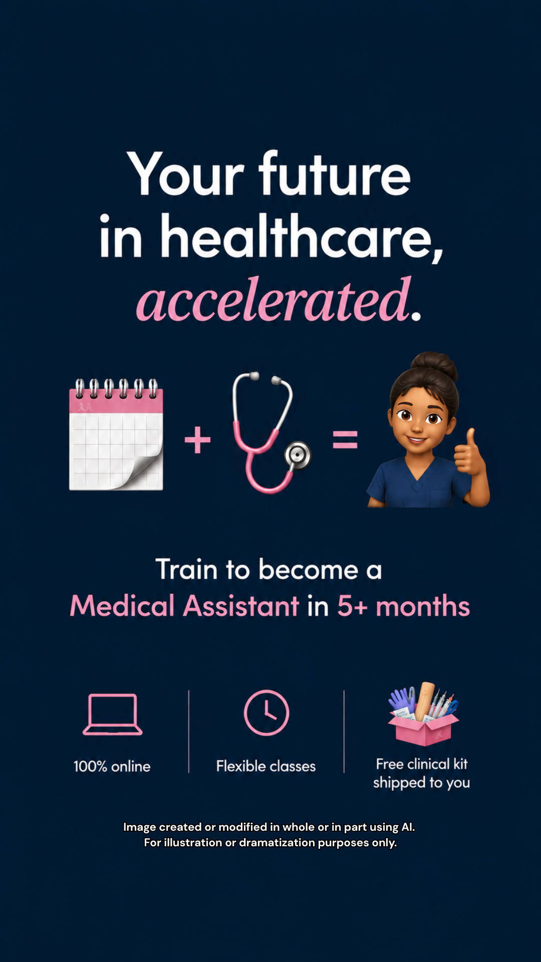 Stepful Facebook ad: Become a Medical Assistant Around Your Life