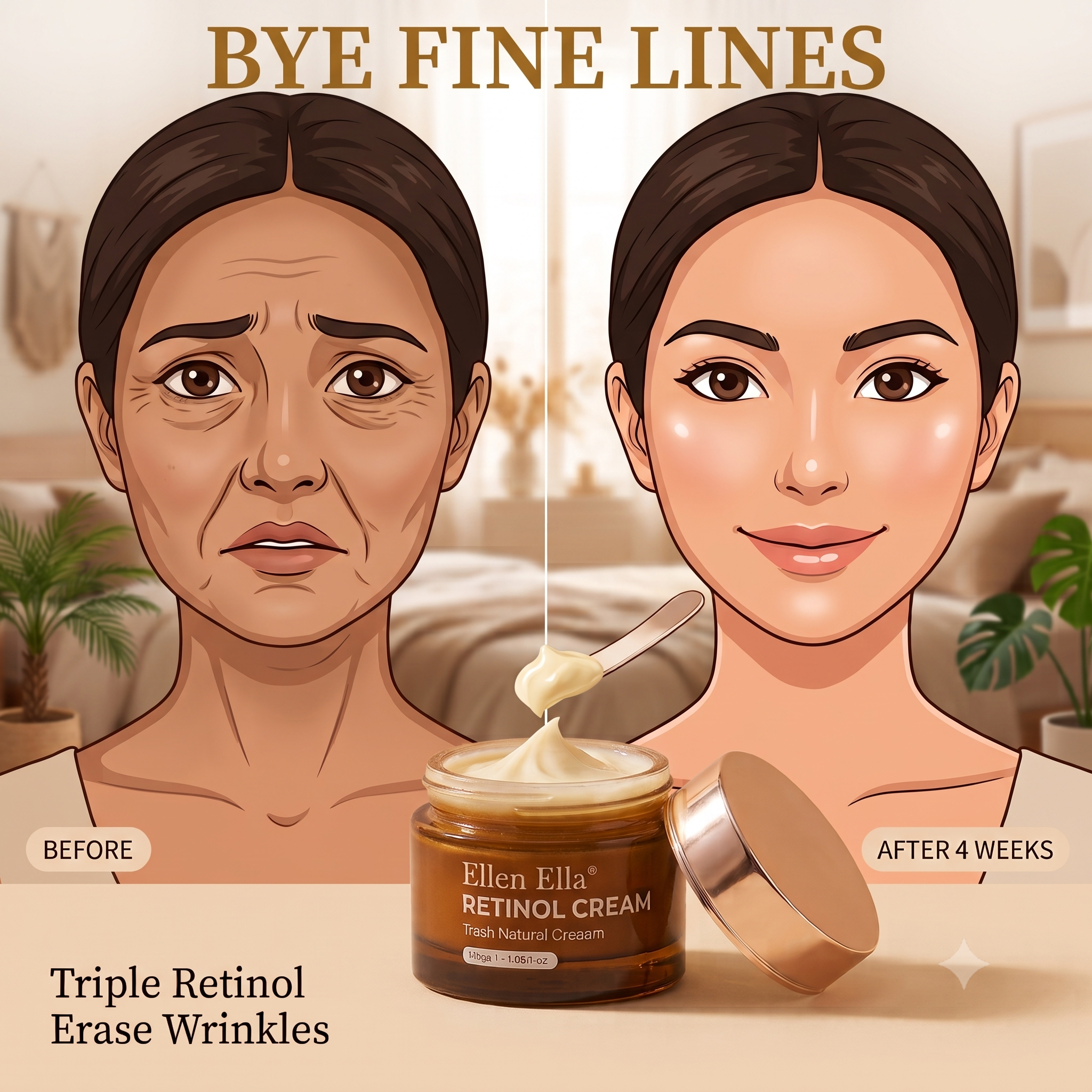 Ellen Ella Anti-aging Philippines Facebook ad: Bye fine lines, hello youthful glow!