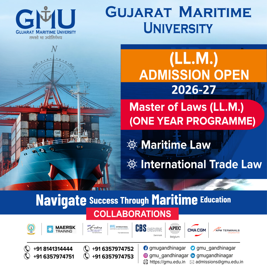 Gujarat Maritime University Facebook ad: LL.M. Admission Open - 2026-2027