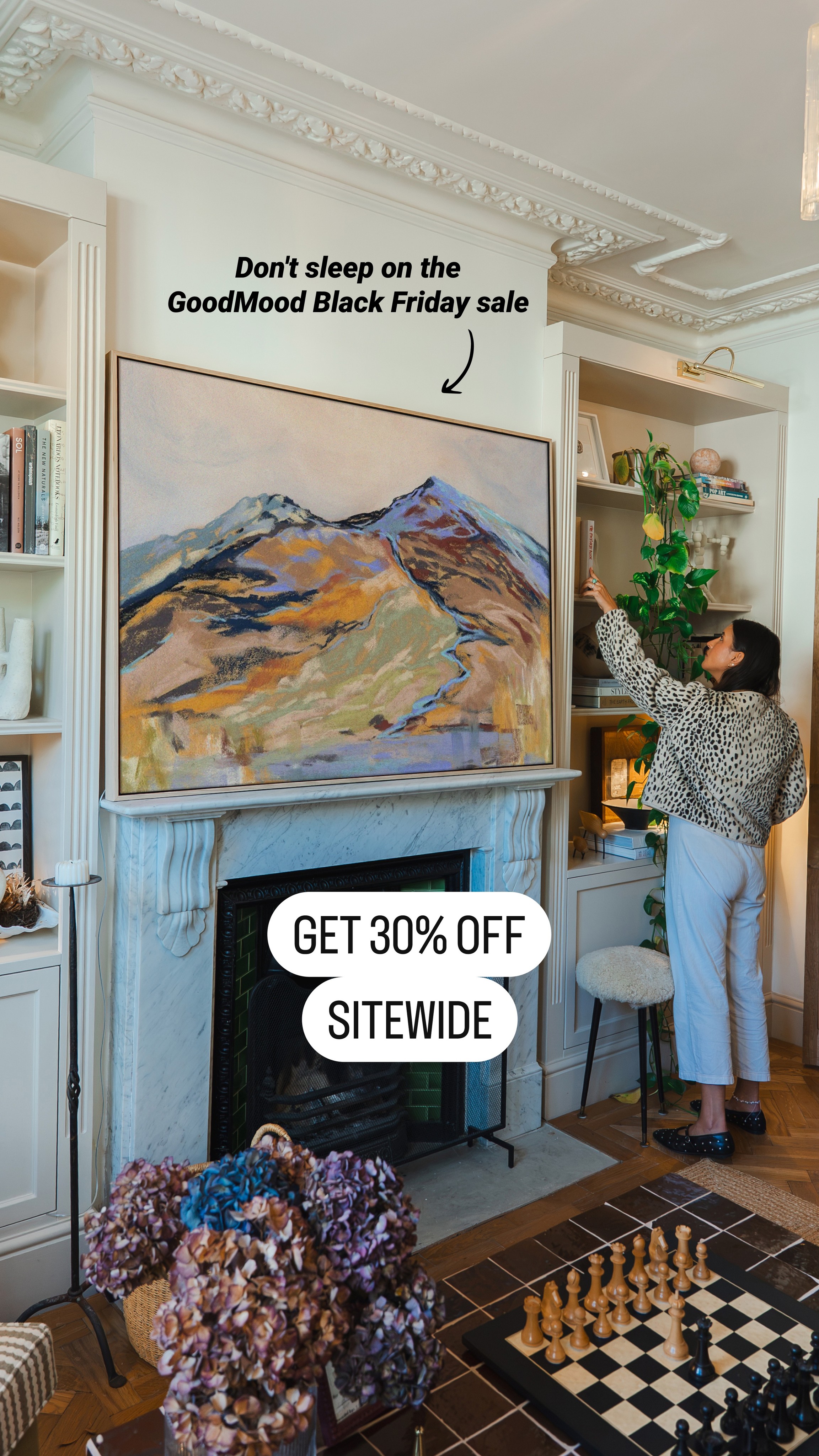 GoodMood Facebook ad: 30% off everything for Black Friday